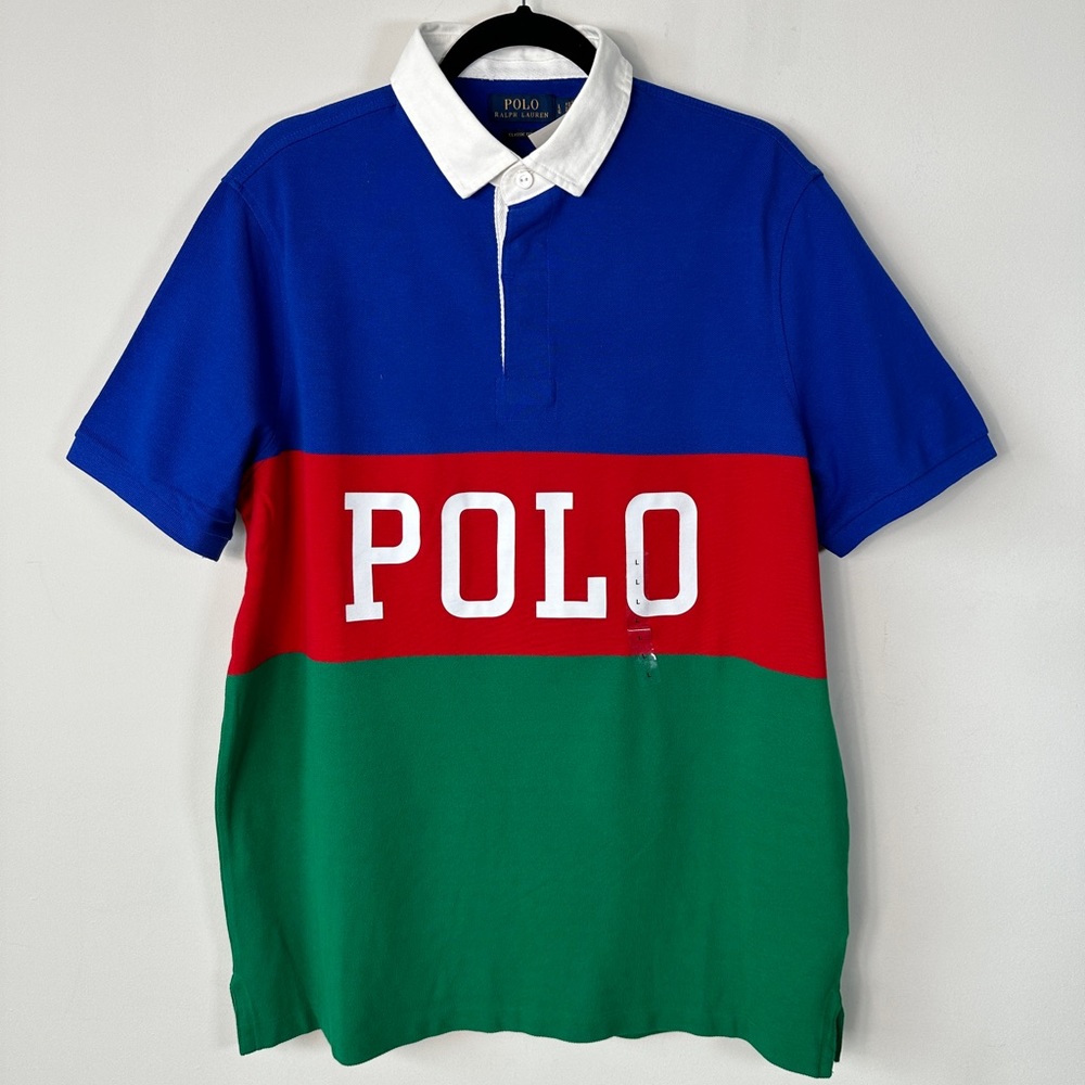 Men’s Ralph Lauren ColorBlock Rugby Polo Shirt Size L